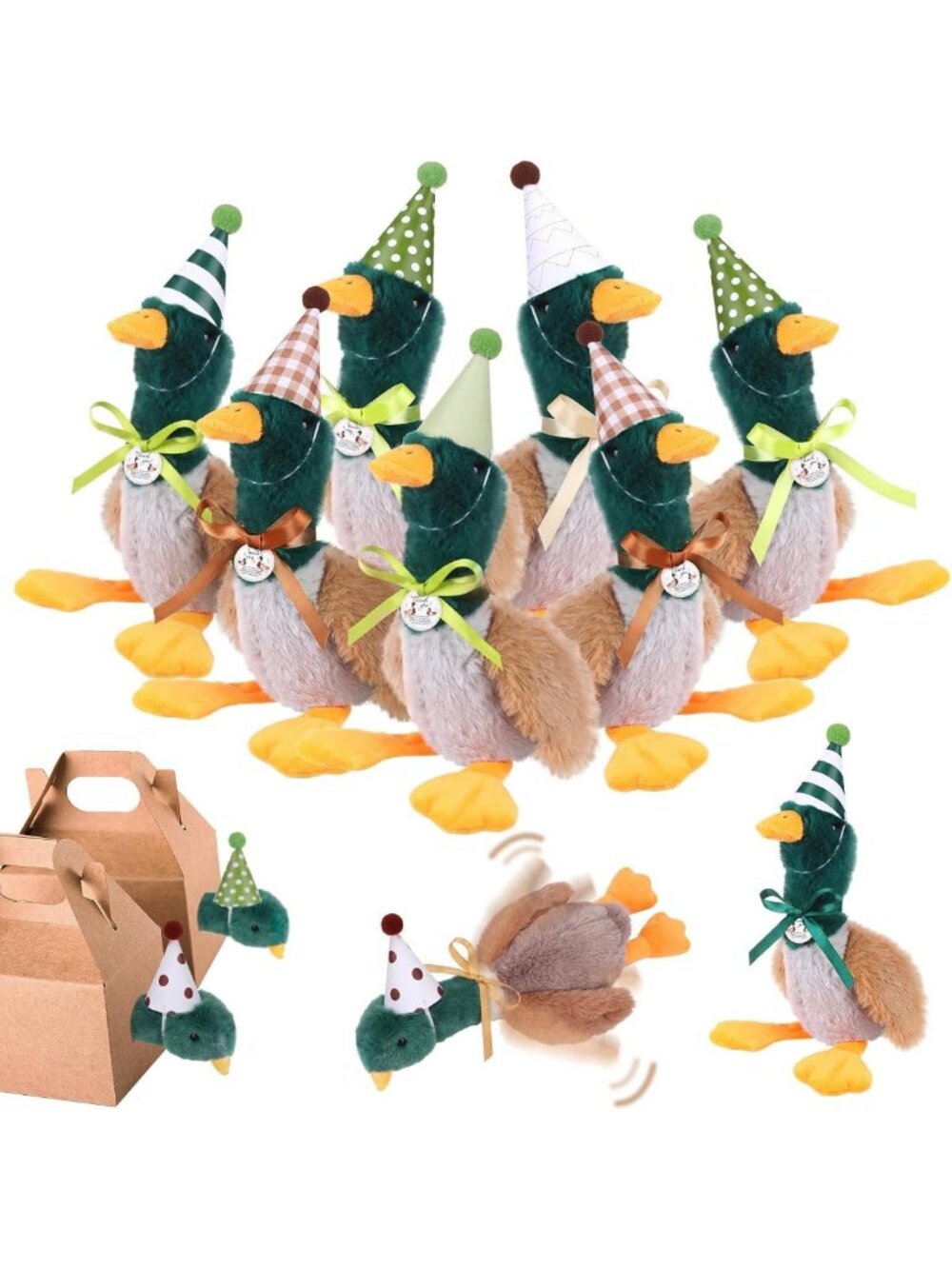 Adorable Mallard Duck Plush Toys - Set of 12, Perfect for Kids & Collectors!